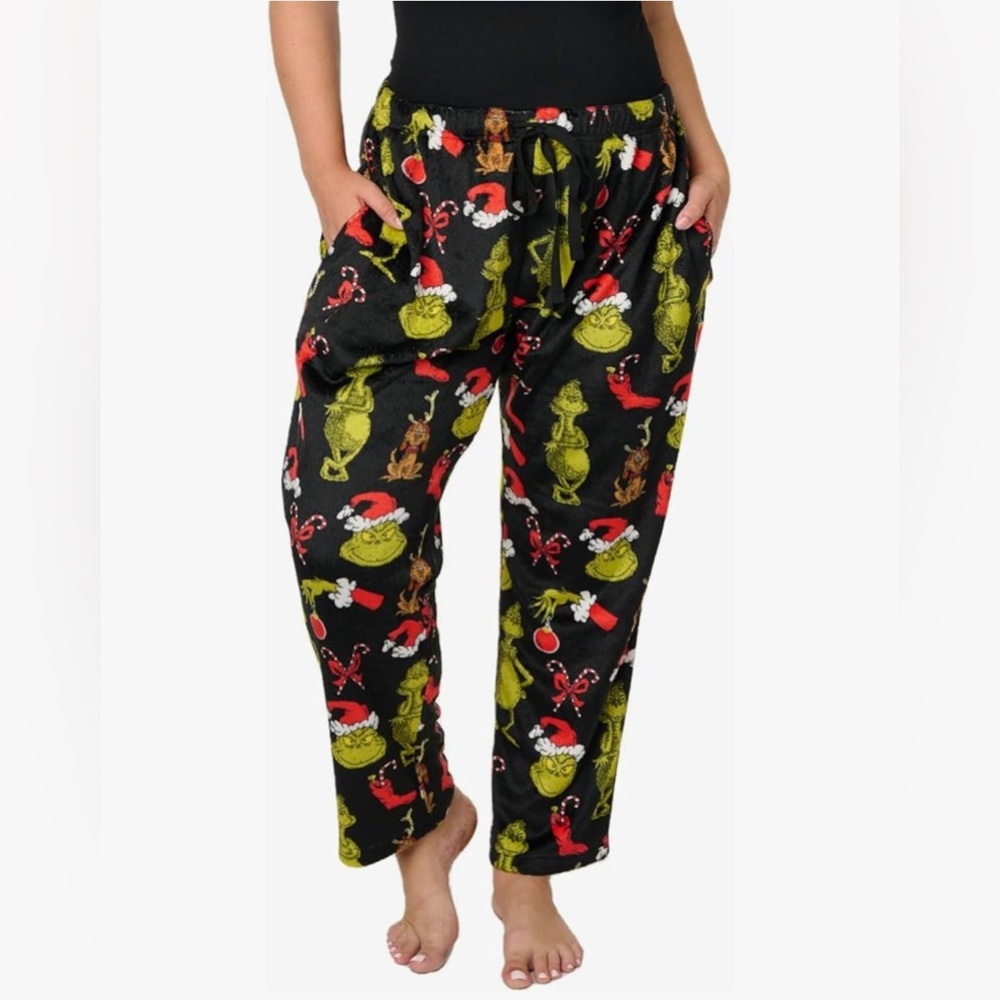 The Grinch Plush Pants How Grinch Stole Christmas Dr Seuss  Pajama Lounge XL